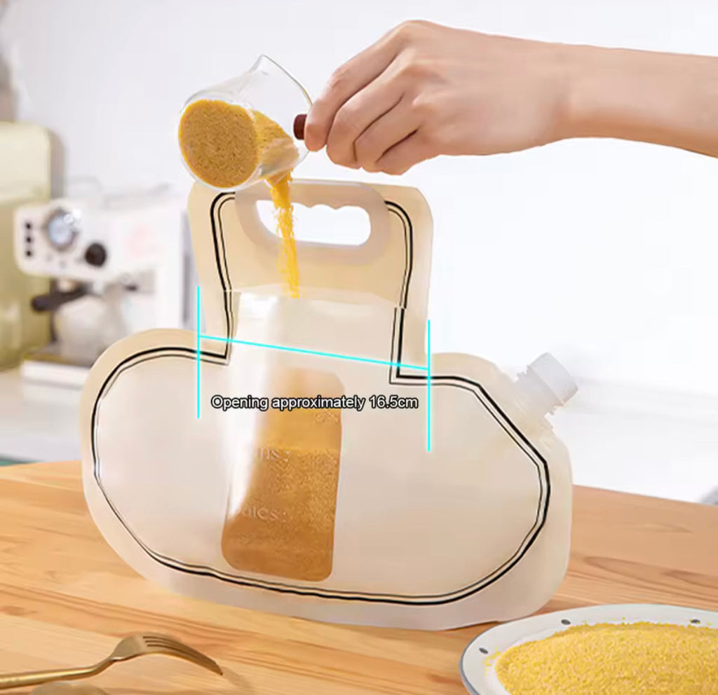 Set Of 3 Food Packaging Bag, Reusable Food Storage Bag, Leakproof Grain Fresh Bag Container, Snack Tea Self Sealing Storage Bag