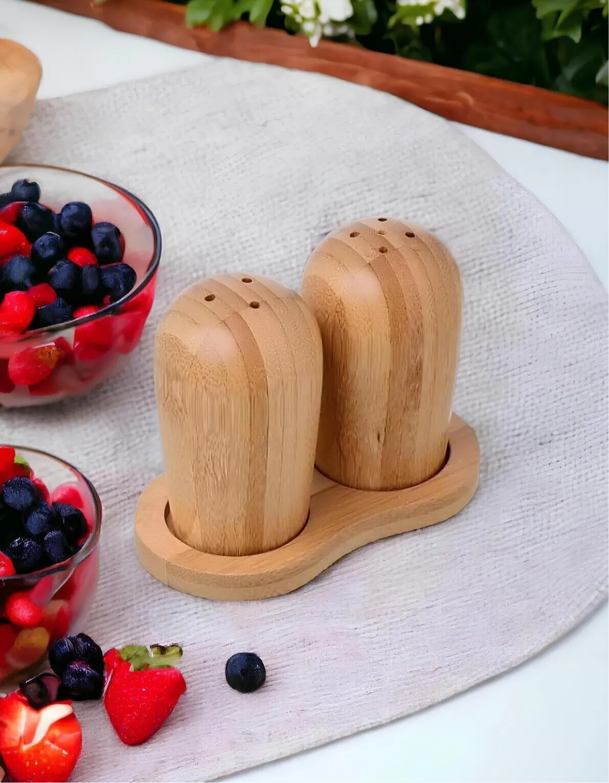 Wooden Salt And Paper Set With Base, Condiment Grinding Tool Kitchen Gadget, Adjustable Coarseness Shaker, Durable Spice Grinder