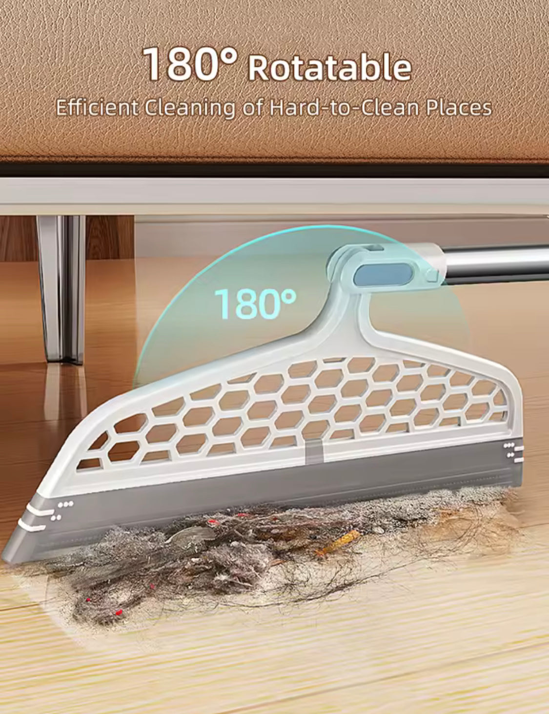 180° Rotatable Magic Rubber Broom Mop, Hand Dust Silicone Broom, Home Floor Cleaning Squeegee Wiper, Flooring Household Cleaning Tool