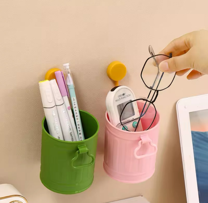 Portable Retro Style Pen Holder, Makeup Brush Holder Organizer, Mini Creative Office Storage Pen Holder, Pencil Bucket Organizer Container