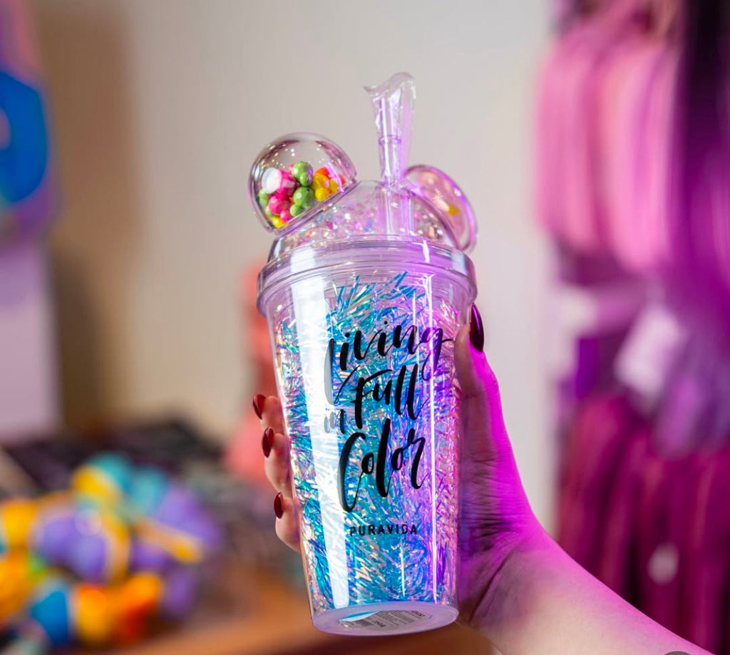 450ml Cute Creative Drinking Water Cup, Premium Plastic Glitter Water Sipper, Girls Fancy Water Cup With Straw