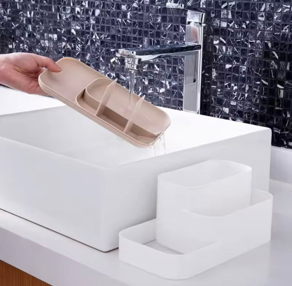 5 Compartment Desktop Organizer, Multifunctional Storage Organizer Case, Washable Bathroom Storage Box