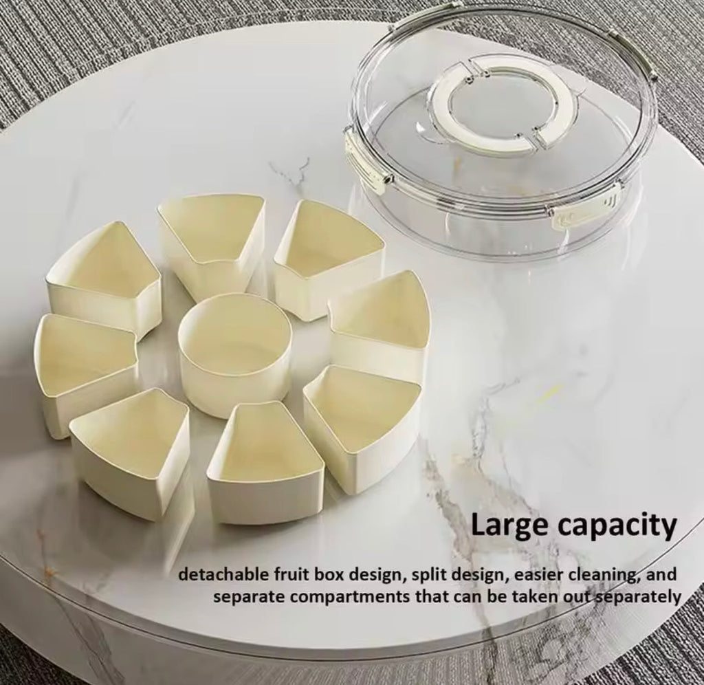 Multi Grids Seasoning Storage Box, Transparent Divided Serving Tray With Lid, Fruits Nuts Candy Spice Storage Box, Snack Container