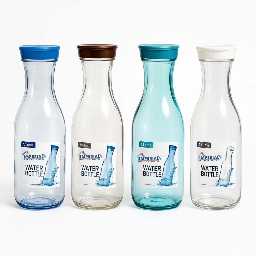 Transparent Water Bottle With Flip Lid, Airtight Juice Bottle, Round Clear Plastic Water Bottle
