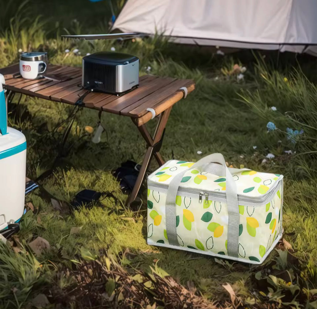 Camping Storage Lunch Bag, Large Capacity Portable Ice Pack Bag, Cold Protection Insulated Lunch Bag, Waterproof Travel Lunch Bag