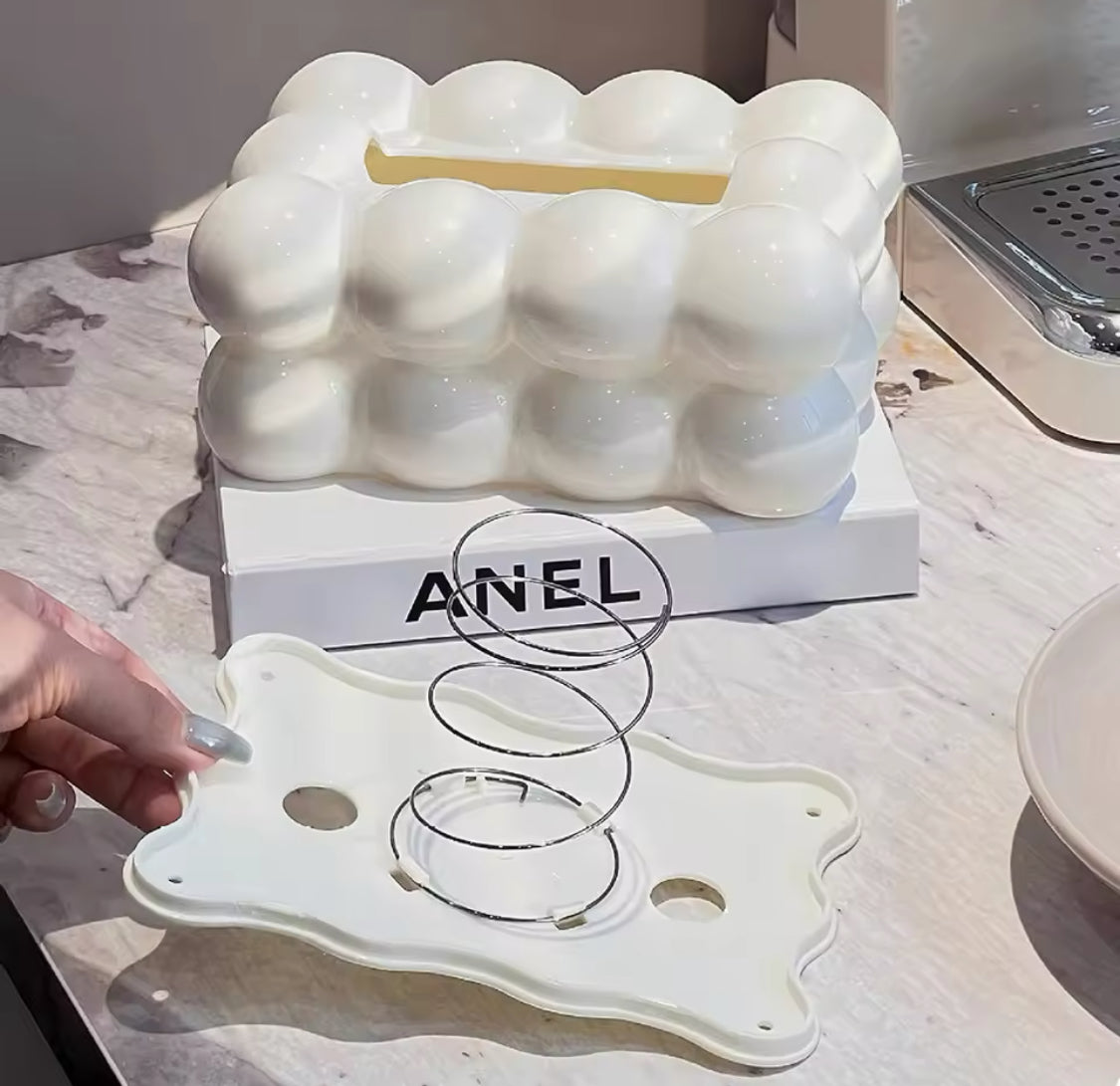 Bubble Shape Tissue Box Holder, Non Slip Ceramic Tissue Box Cover, Desktop Tissue Organizer