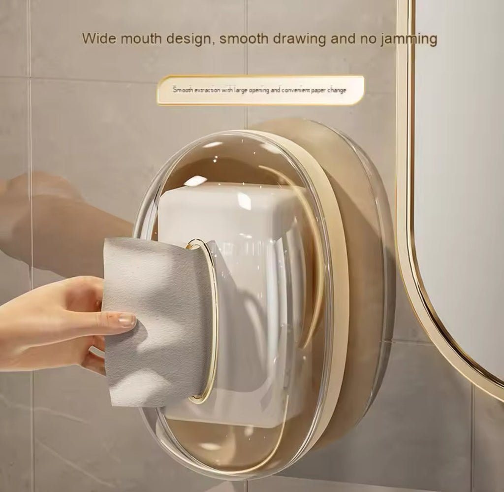 Acrylic Luxury Wall Mounted Tissue Box, Dustproof Napkin Box, Multifunctional Tissue Organizer Container