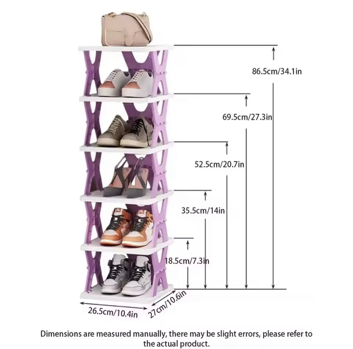 Plastic Portable Folding Shoe Rack, Multi Layer Foldable Storage Rack, Doorway Wall Corner Rack