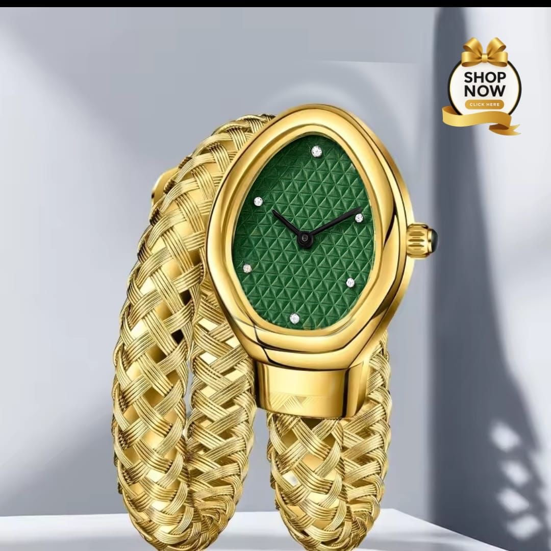 Aurora Emerald Gold Cuff Watch