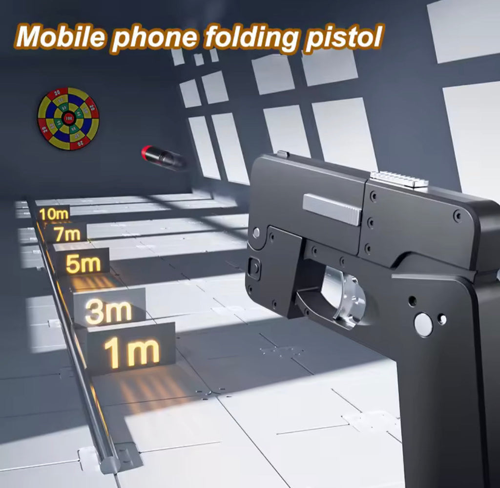 Folding Mobile Soft Bullet Gun Toy, Creative Mobile Phone Deformation Pistol Toy, Kids Pistol Toy, Creative Mobile Phone Bullet Gun