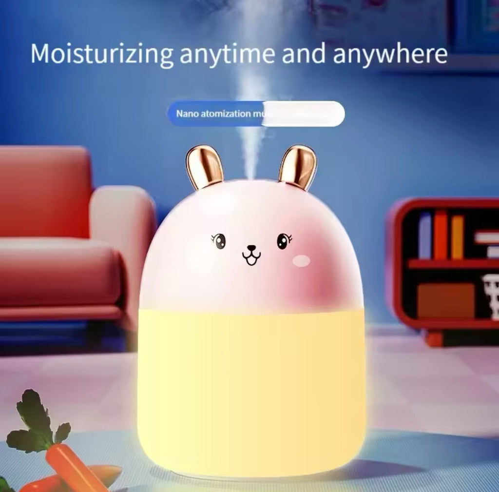 Cute Rabbit Humidifier, Portable Mini Aroma Diffuser, USB Air Humidifier