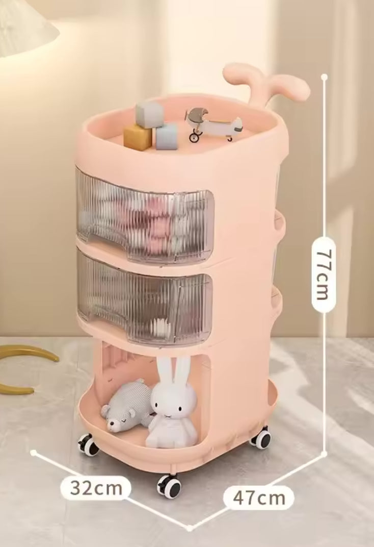 Multi Tier Rolling Storage Rack, Kids Diaper Organizer, Kids Wheels Storage Organizer, Floor Standing Storage Racks