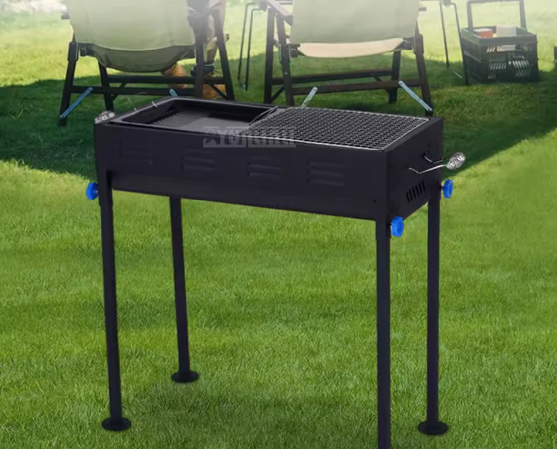 Portable Japanese Barbecue Grill With Stand, Iron Portable Folding Charcoal Barbecue Grill For Outdoor, Multifunctional Portable Charcoal Grill