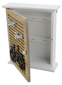 Vintage Wooden Wall Mounted Key Box, Wall Ornament Key Cabinet, Wall Mounted 6 Hook Key Holder