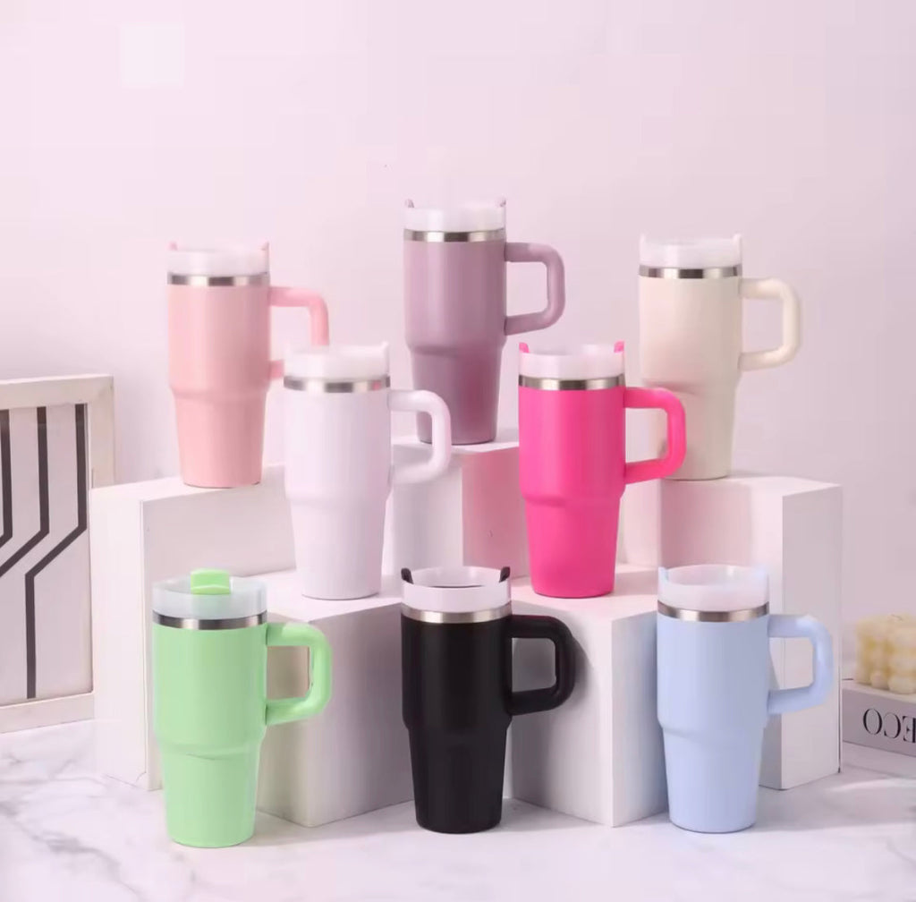 Cute Trendy Mini Tumbler With Handle, Stainless Steel Mini Quencher, Insulated Car Mug With Handle, Mini Portable Thermal Cup