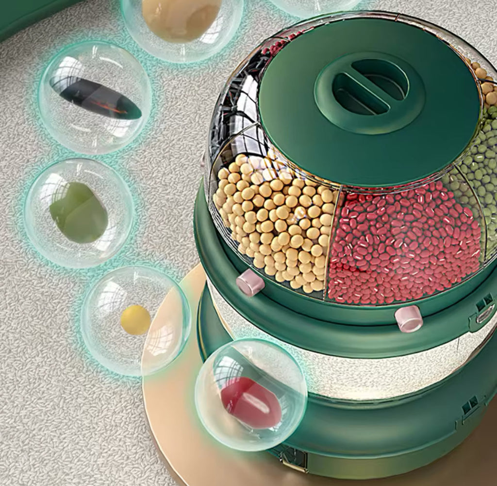9KG Rotating Sealed Storage Box, Separated Sealed Rice Dispenser, Kitchen Accessories