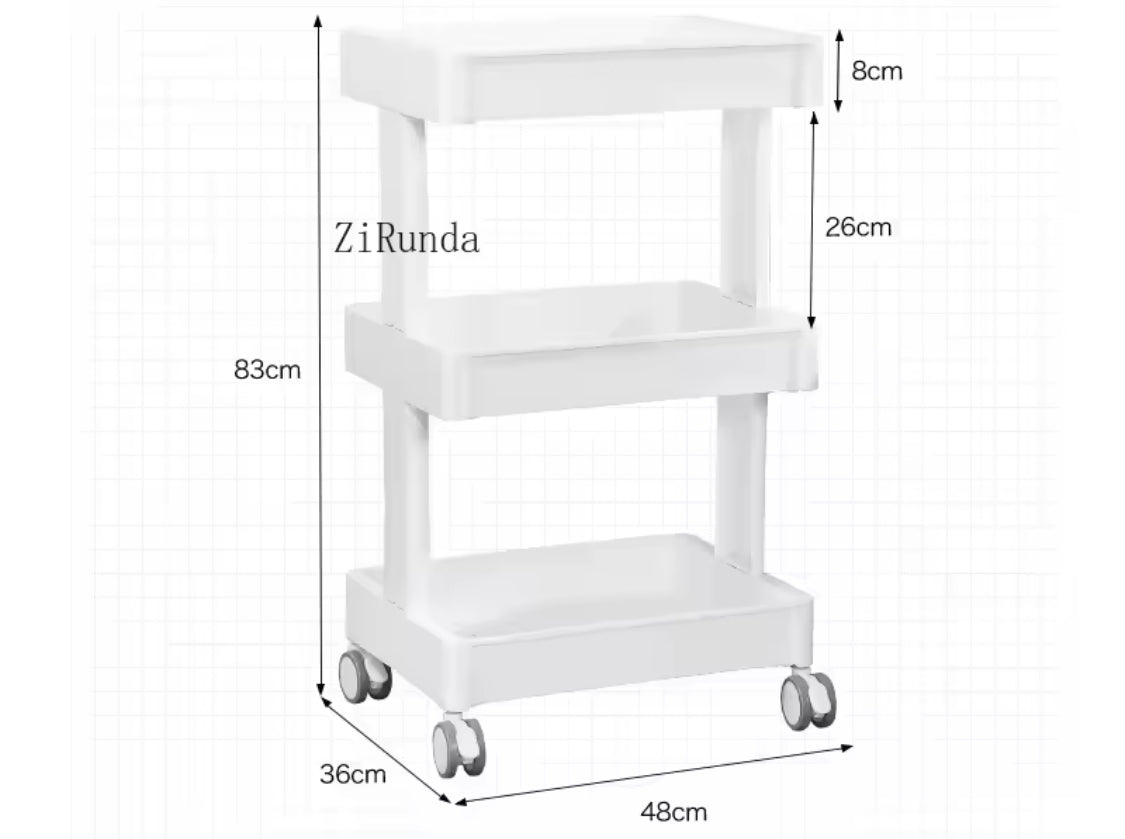Three Layer Bathroom Storage Trolly, Multifunctional Storage Tool Cart, Multi Layer Sundries Storage Organizer, Movable Snack Storage Rack
