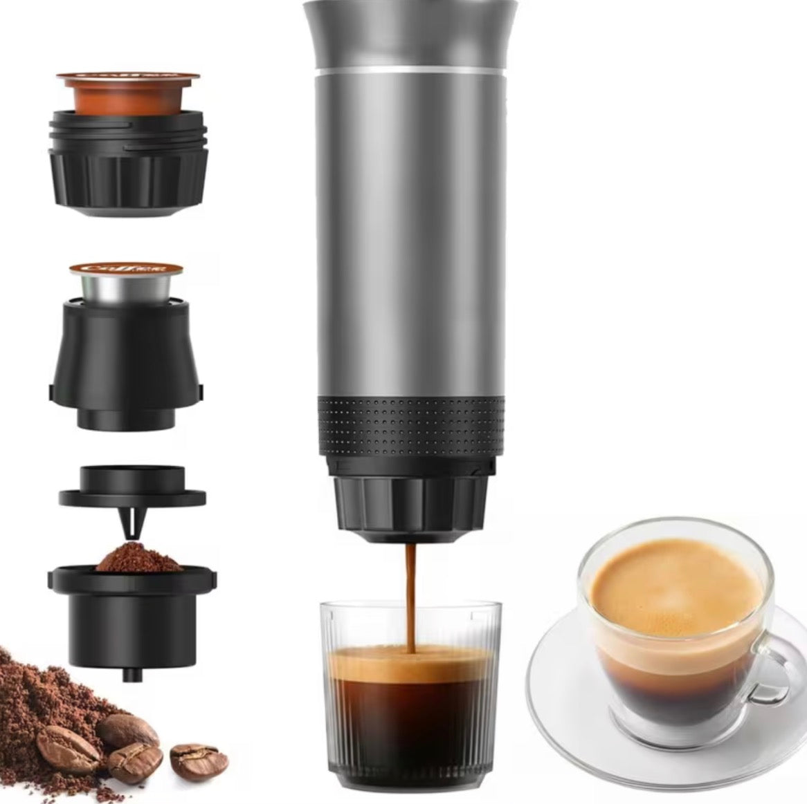 PORTABLE ESPRESSO MAKER – BARISTA COFFEE ANYWHERE! USB-C SELF-HEATING ESPRESSO MAKER