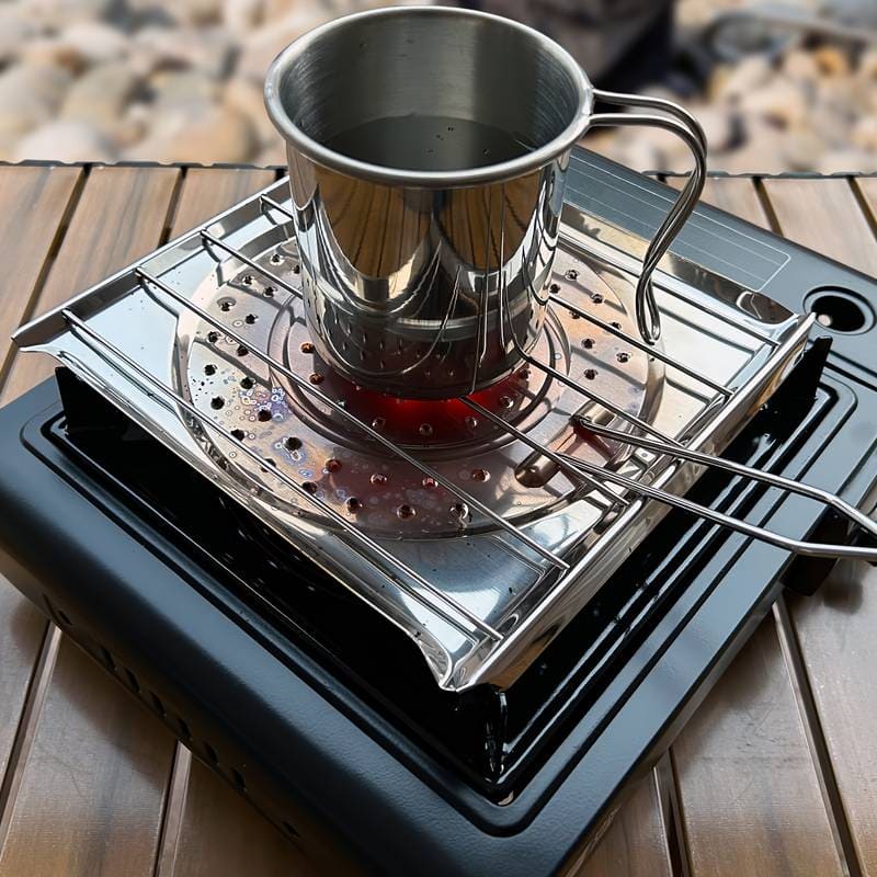 Foldable Grill Basket, Stove Top Toaster Rack, Stainless Steel Grilling Pan, Square Heat Resistant Tray, Flat Griddle Plate Tray, Camping Cookware, Kitchen Stove Top Toaster