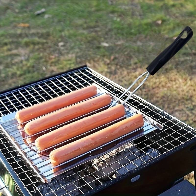 Foldable Grill Basket, Stove Top Toaster Rack, Stainless Steel Grilling Pan, Square Heat Resistant Tray, Flat Griddle Plate Tray, Camping Cookware, Kitchen Stove Top Toaster