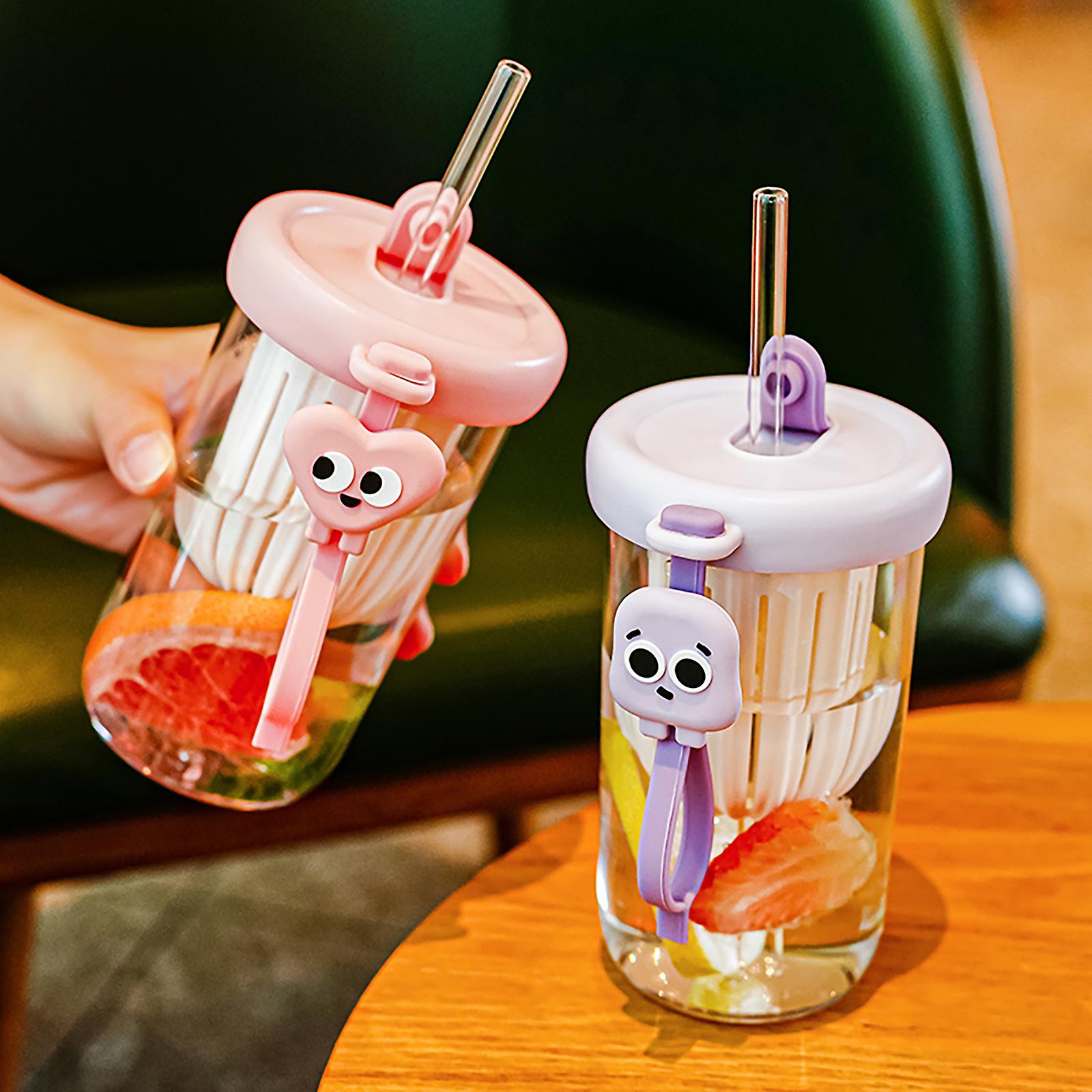 Funny Filter Straw Cup, 500ml Water Glasses With Fruit Tea Isolator Cup, Portable Tea Separation Cold Extract Water Cup