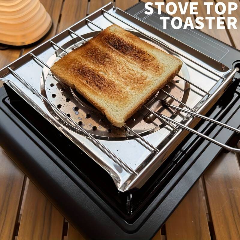 Foldable Grill Basket, Stove Top Toaster Rack, Stainless Steel Grilling Pan, Square Heat Resistant Tray, Flat Griddle Plate Tray, Camping Cookware, Kitchen Stove Top Toaster
