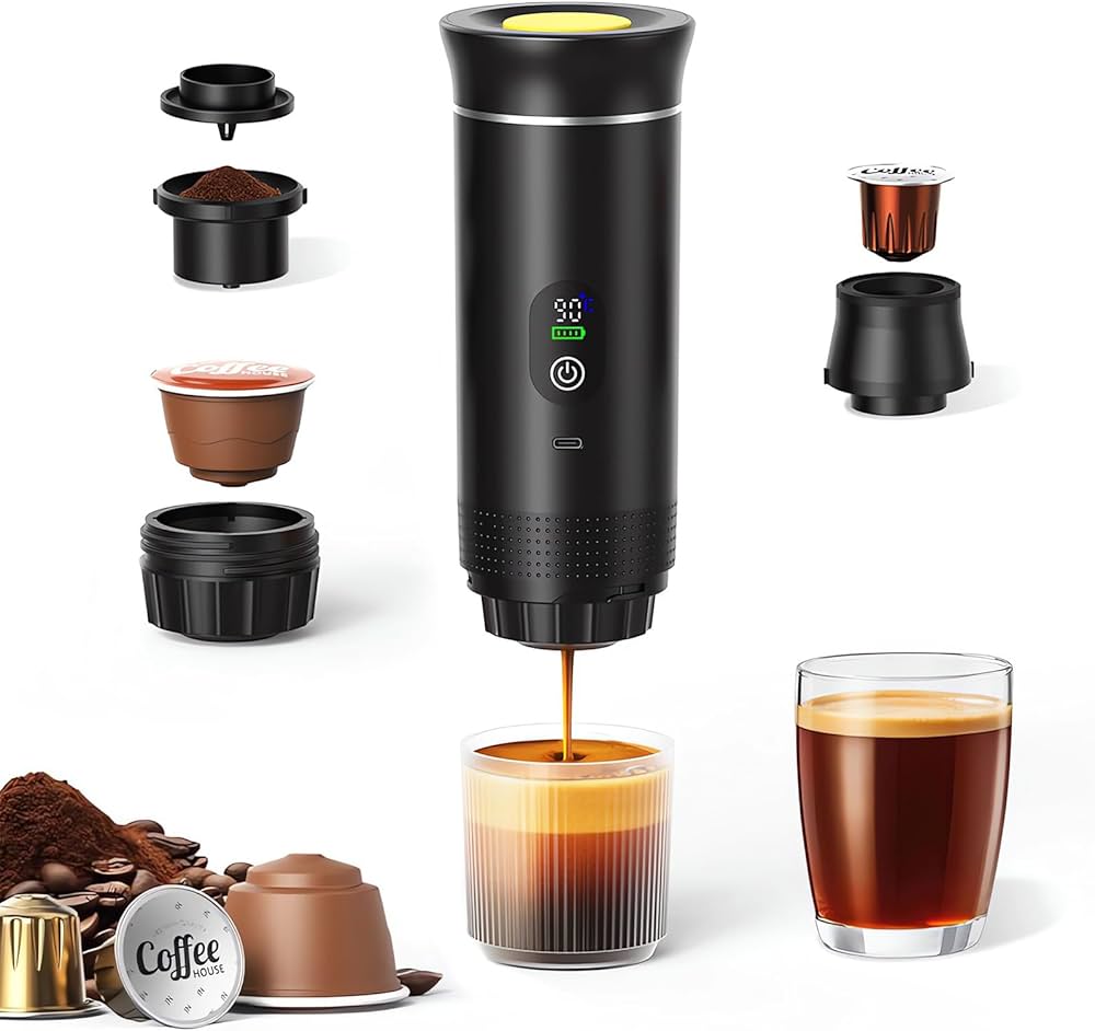 PORTABLE ESPRESSO MAKER – BARISTA COFFEE ANYWHERE! USB-C SELF-HEATING ESPRESSO MAKER