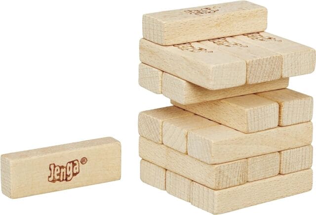 Mini Jenga Wood Block Game, Stacking Tumbling Tower Kids Game, Wood Block Tower Game for Kids and Adults