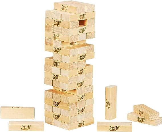 Mini Jenga Wood Block Game, Stacking Tumbling Tower Kids Game, Wood Block Tower Game for Kids and Adults