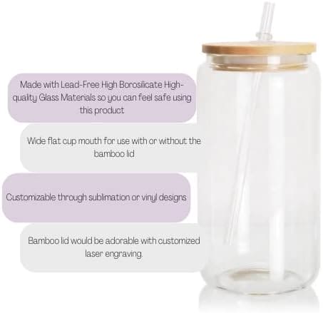 Bubble Tea Cup, 500ml Glass Mug With Bamboo Glass And Straw.