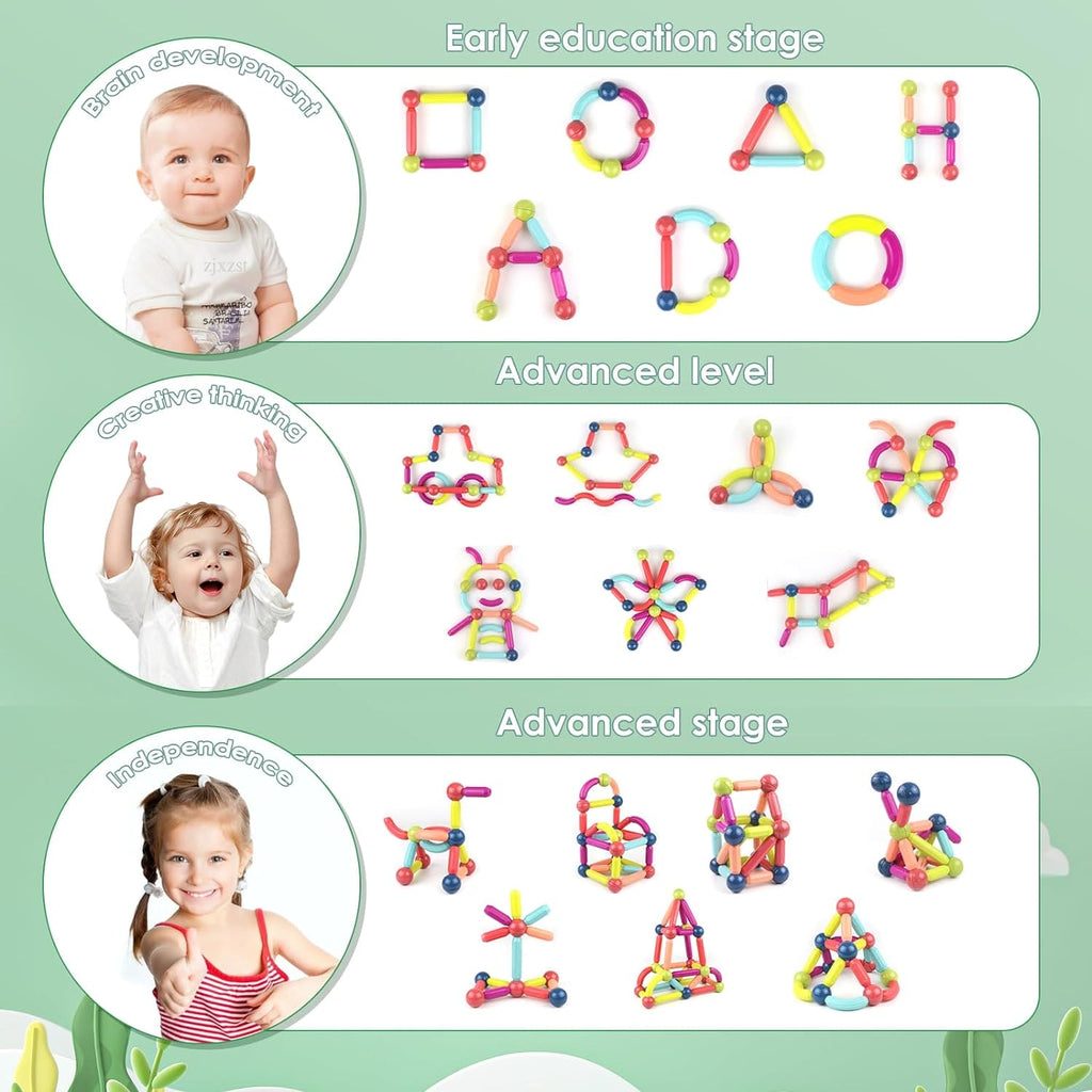 Magnetic Blocks Bar Toy, Magnetic Sticks & Balls Building Blocks Toys.