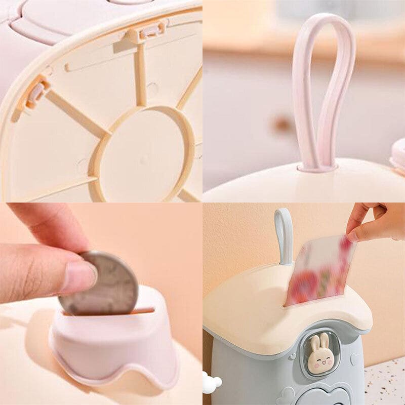 Mushroom Money Banking Toy, Kid Money Saving Box, Banks Coin Box With Lock Key, Multipurpose Treasure Chest Box, Children Lockable Coin Box, Paper Note And Coin Saving Box