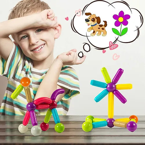 Magnetic Blocks Bar Toy, Magnetic Sticks & Balls Building Blocks Toys.