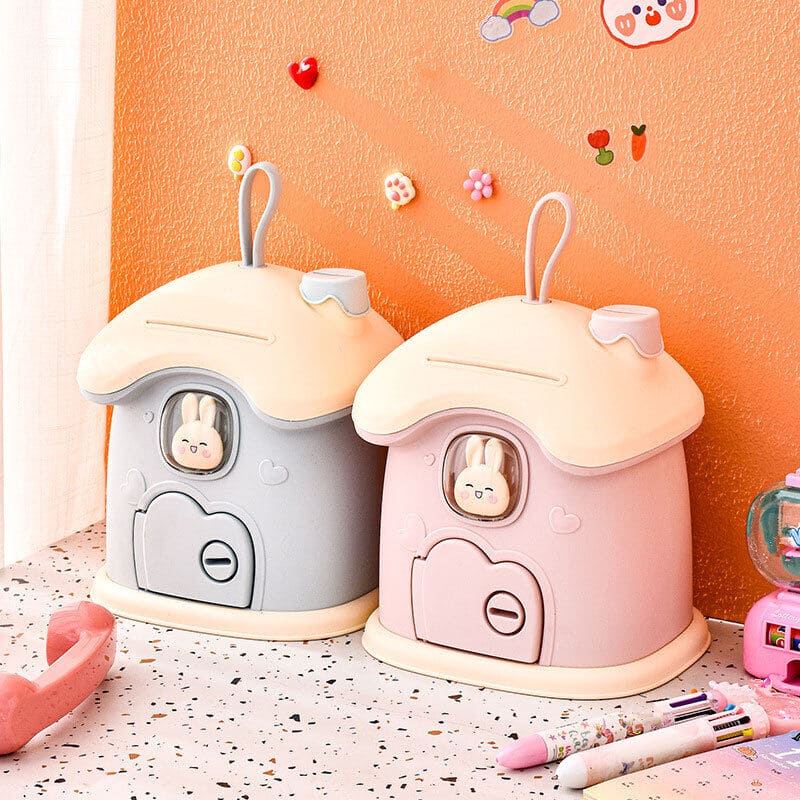 Mushroom Money Banking Toy, Kid Money Saving Box, Banks Coin Box With Lock Key, Multipurpose Treasure Chest Box, Children Lockable Coin Box, Paper Note And Coin Saving Box