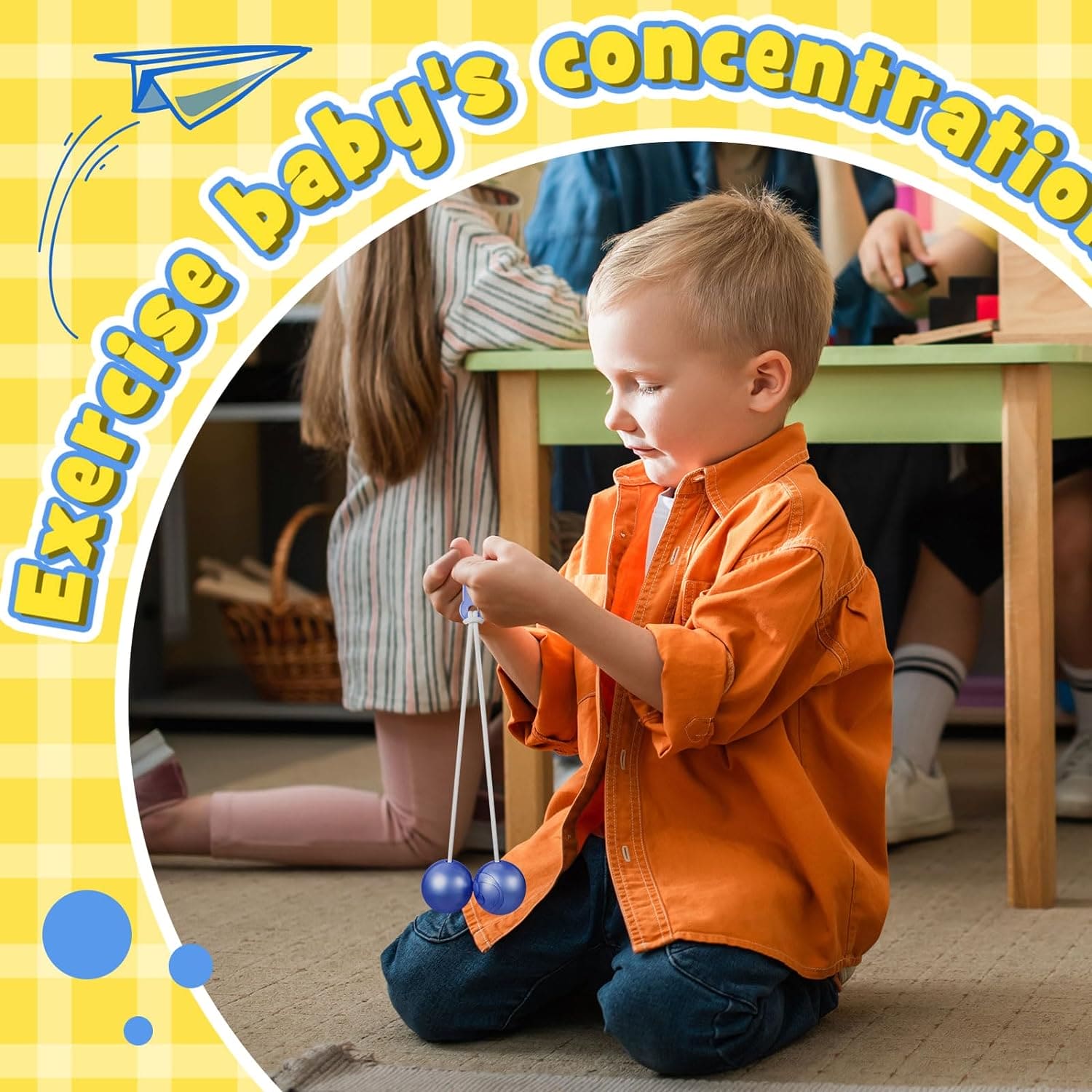 Pro Clackers Ball, Fidget Clack Balls, On String Shake Impact Ball, Kids Rope Latto Toys, Clacker Ball Toys for Kids, Swing Ball For Kids, Anti Stress Classic Toy For Kids, Swing Ball Toy