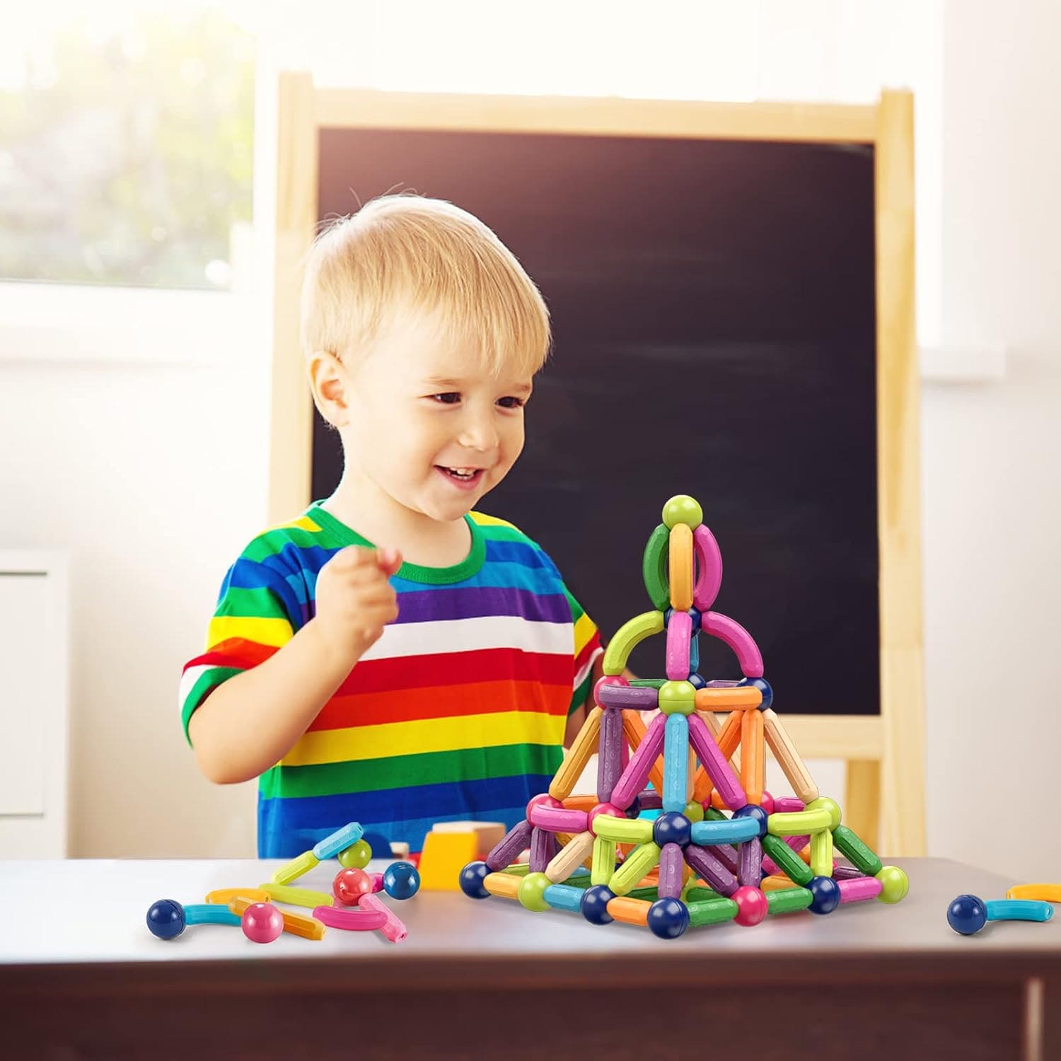 Magnetic Blocks Bar Toy, Magnetic Sticks & Balls Building Blocks Toys.