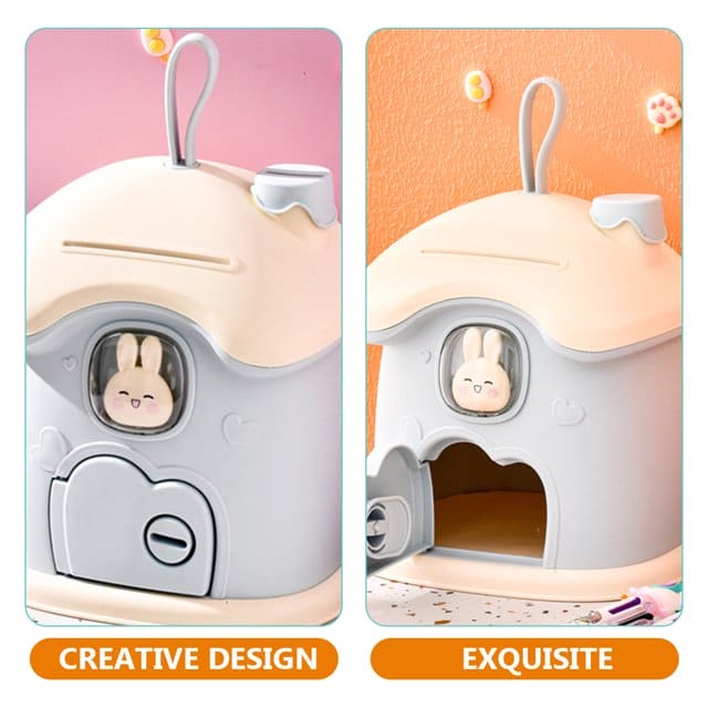 Mushroom Money Banking Toy, Kid Money Saving Box, Banks Coin Box With Lock Key, Multipurpose Treasure Chest Box, Children Lockable Coin Box, Paper Note And Coin Saving Box