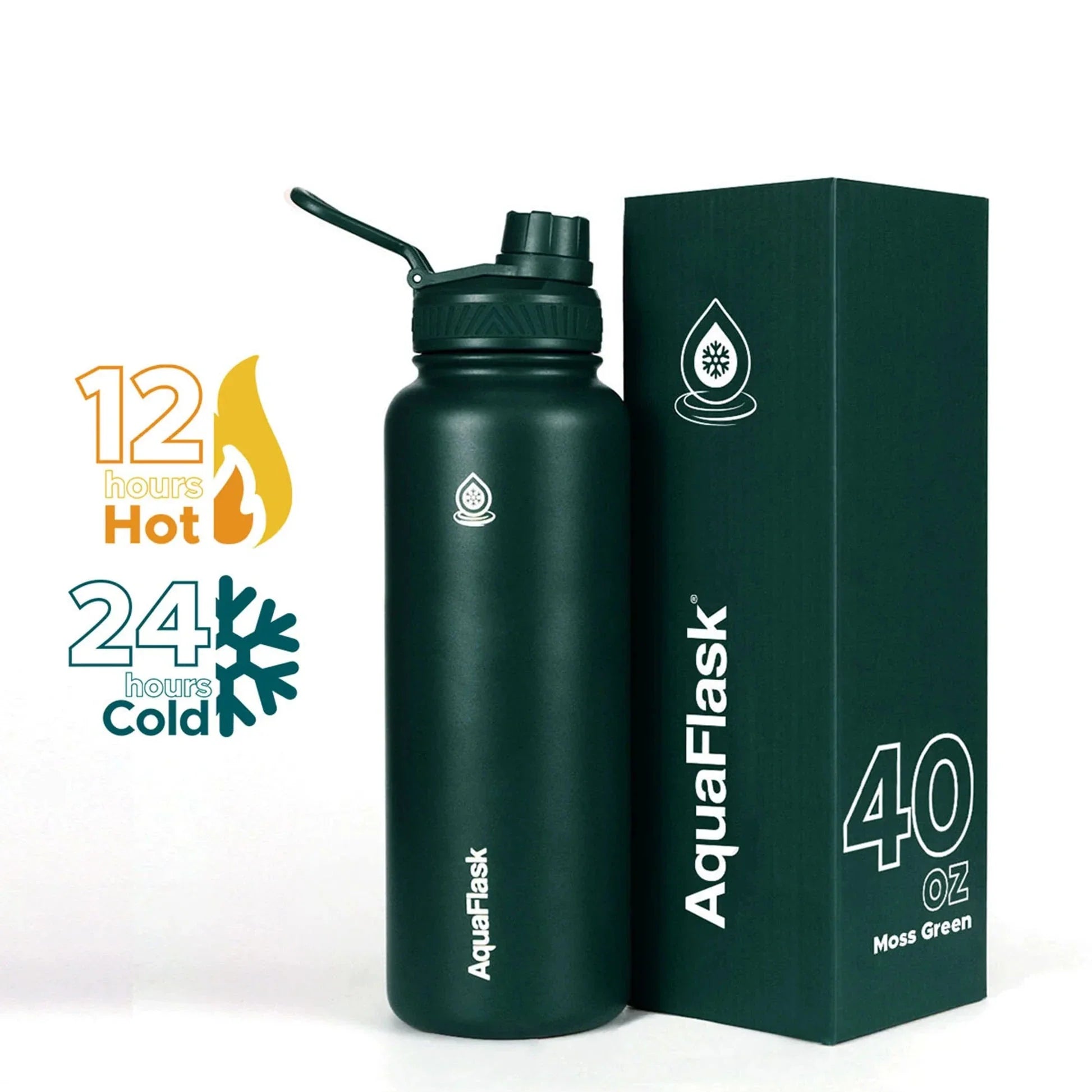 AquaFlask Bottle (40oz) - Moss Green