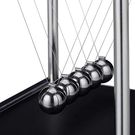 Newton Cradle Balance Steel Balls, 5 Balls Physics Science Pendulum Desk Toy, Home Decor Anti Stress Game Toy, Metal Pendulum Ball School Teaching Supplies, Steel Ball Balance Toy, Cool Office Decor and Tabletop Toys for Stress Relief