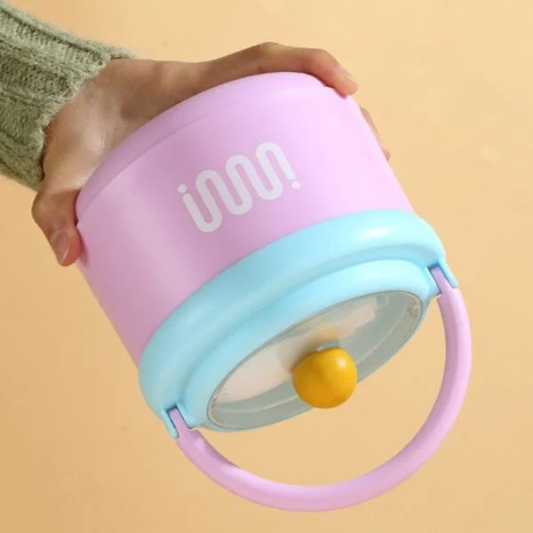 Stainless Steel Lunch Box with Foldable Spoon & Handle