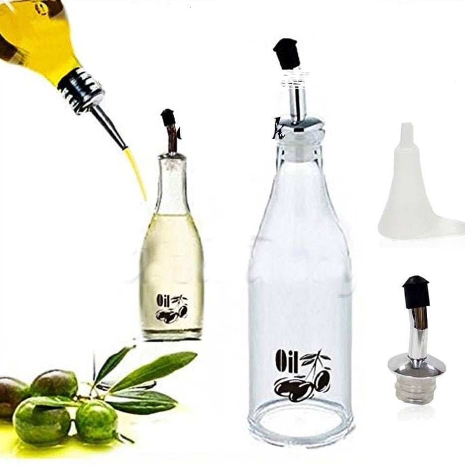 Acrylic Kitchen Oil Bottle, Oil Condiment Bottle With Metal Nozzle, Vinegar And Oil Dispenser.