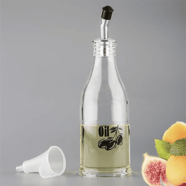 Acrylic Kitchen Oil Bottle, Oil Condiment Bottle With Metal Nozzle, Vinegar And Oil Dispenser.