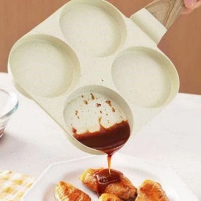 Four Round Egg Pan, Multi Pancake Pan, 4 Cavity Breakfast Omelet Pot, Non-Stick Frying Pan