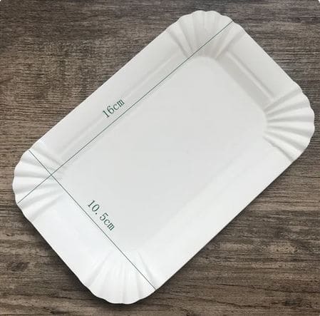 Set Of 20 Rectangular Paper Plates, Disposable Paper Trays, White Disposable Paper Bowl, For Event and Party Supplies