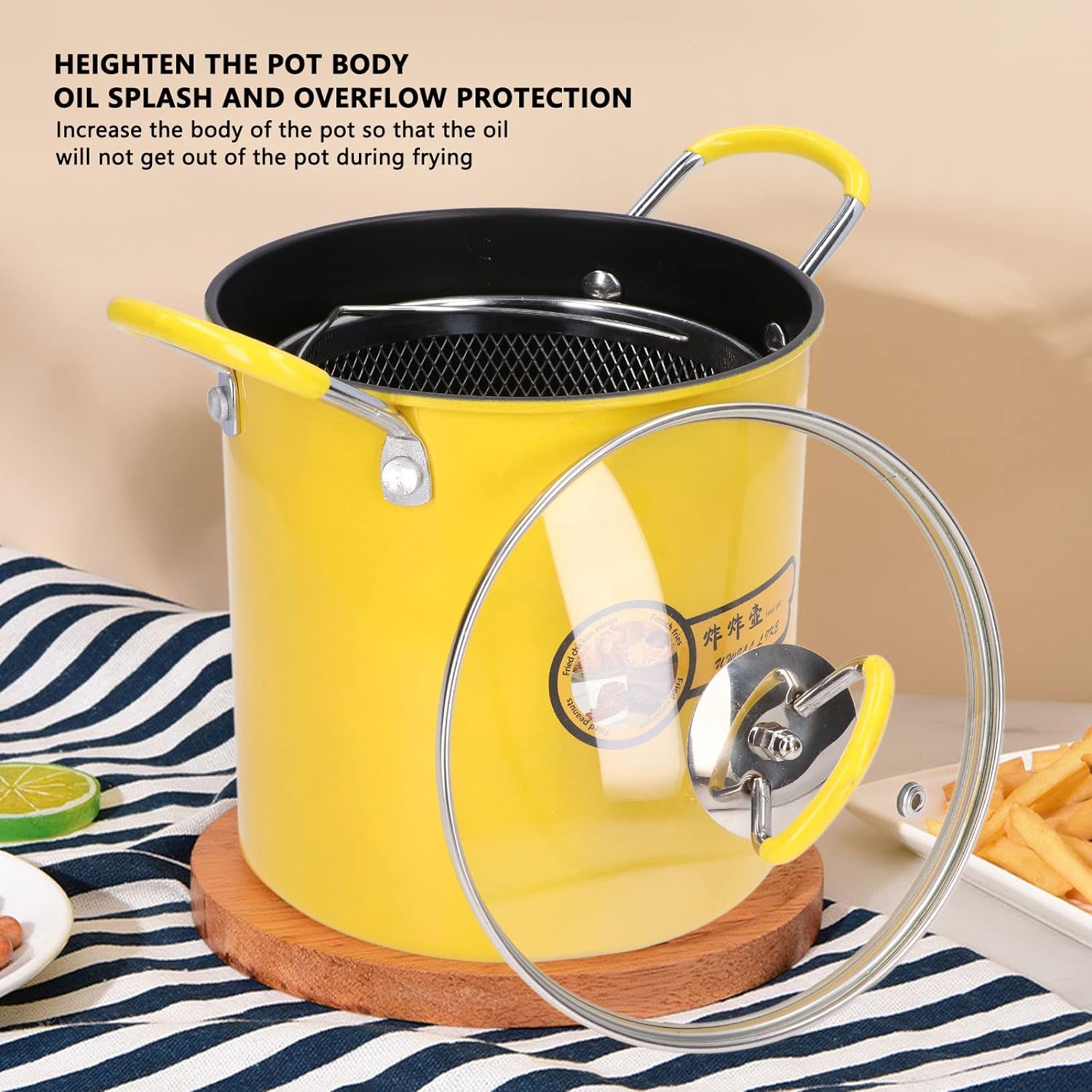 Mini Deep Frying Strainer Pot, Multifunctional Household Deep Frying Pan, Non Stick Mini Small Oil Frying Pot