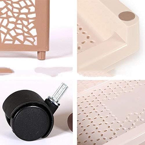 Multifunctional Trolley Cart, Floor Standing Plastic Storage Shelf, Kitchen Bathrooms Bathroom Storage Rack, Multilayer Plastic Floor Storage Rack with Wheels, Portable Sturdy Bathroom Kitchen Organizer