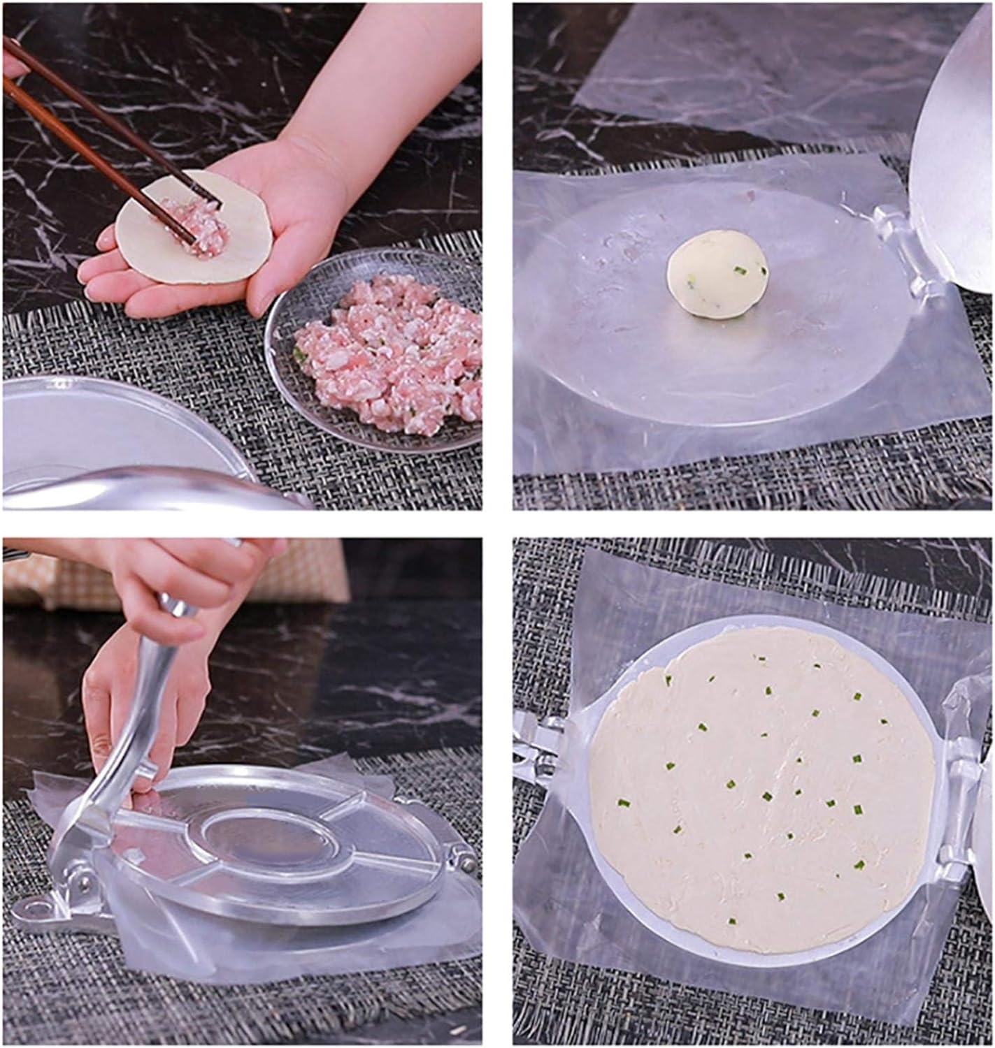 Roti Press Maker, Foldable Doughs Pressing Tool, Manual Corn Tortillas Pressing Tools, Non Stick Tortilla Pie Maker Press Pan, Foldable Durable Chapati Presser, Homemade Tortilla Pie Bakeware, Home Kitchen Cooking