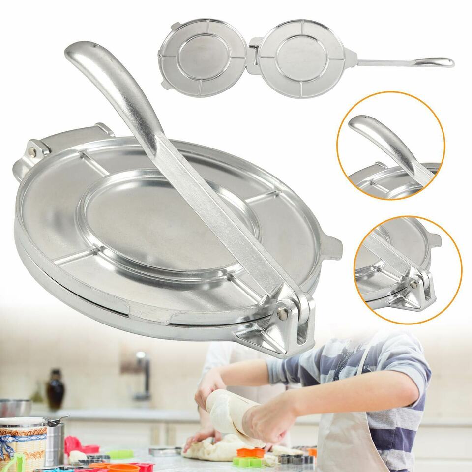 Roti Press Maker, Foldable Doughs Pressing Tool, Manual Corn Tortillas Pressing Tools, Non Stick Tortilla Pie Maker Press Pan, Foldable Durable Chapati Presser, Homemade Tortilla Pie Bakeware, Home Kitchen Cooking