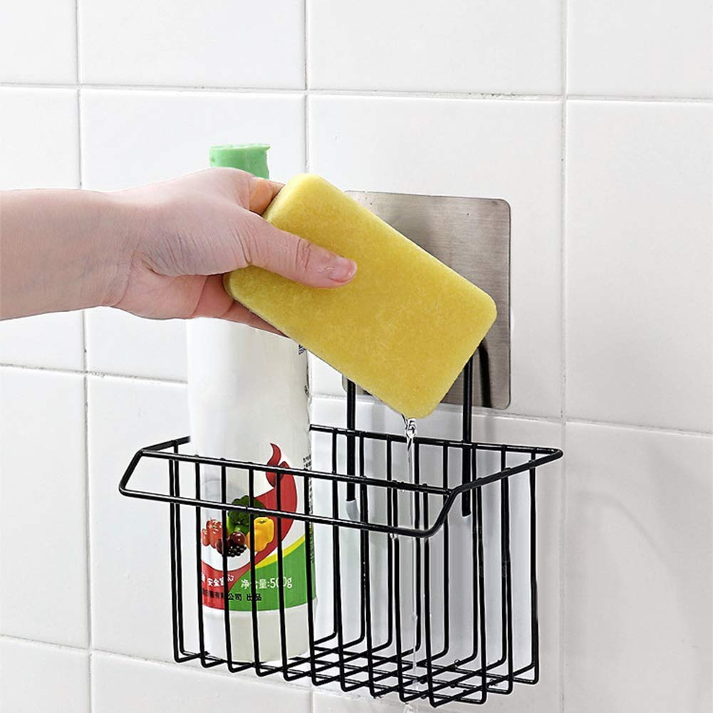 Metal Sponge Holder With Towel Stand, Kitchen Dish Cloth Sponge Shelf Storage Basket.
