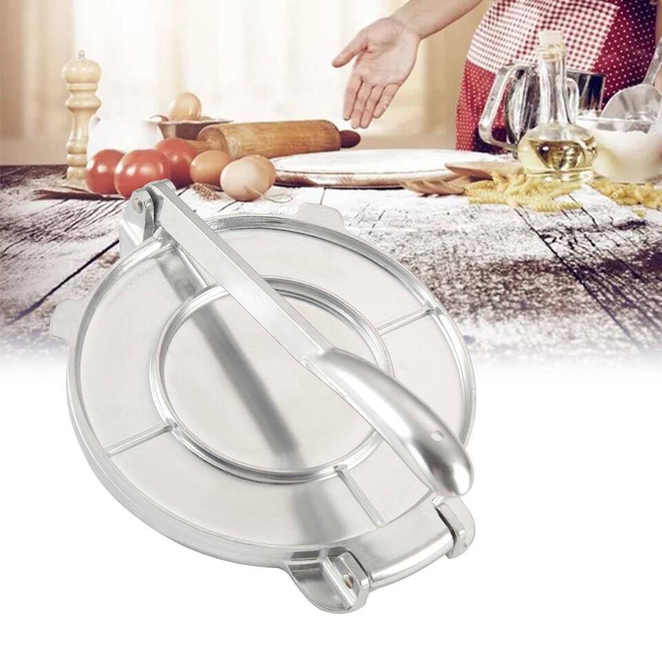 Roti Press Maker, Foldable Doughs Pressing Tool, Manual Corn Tortillas Pressing Tools, Non Stick Tortilla Pie Maker Press Pan, Foldable Durable Chapati Presser, Homemade Tortilla Pie Bakeware, Home Kitchen Cooking